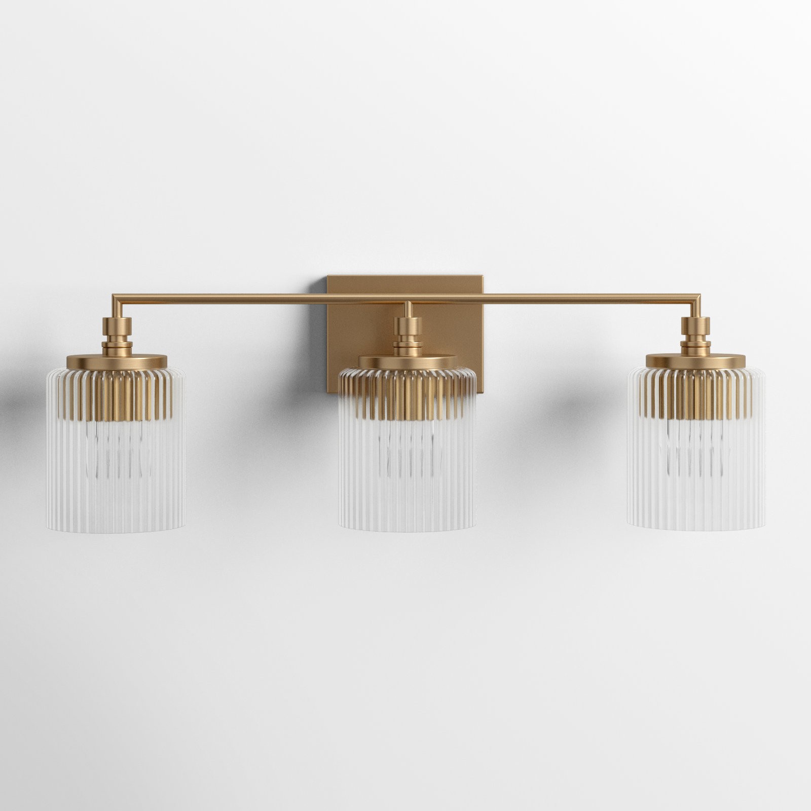 Cerys Modern 3-Light Ribbed Glass Cylinder Sconce