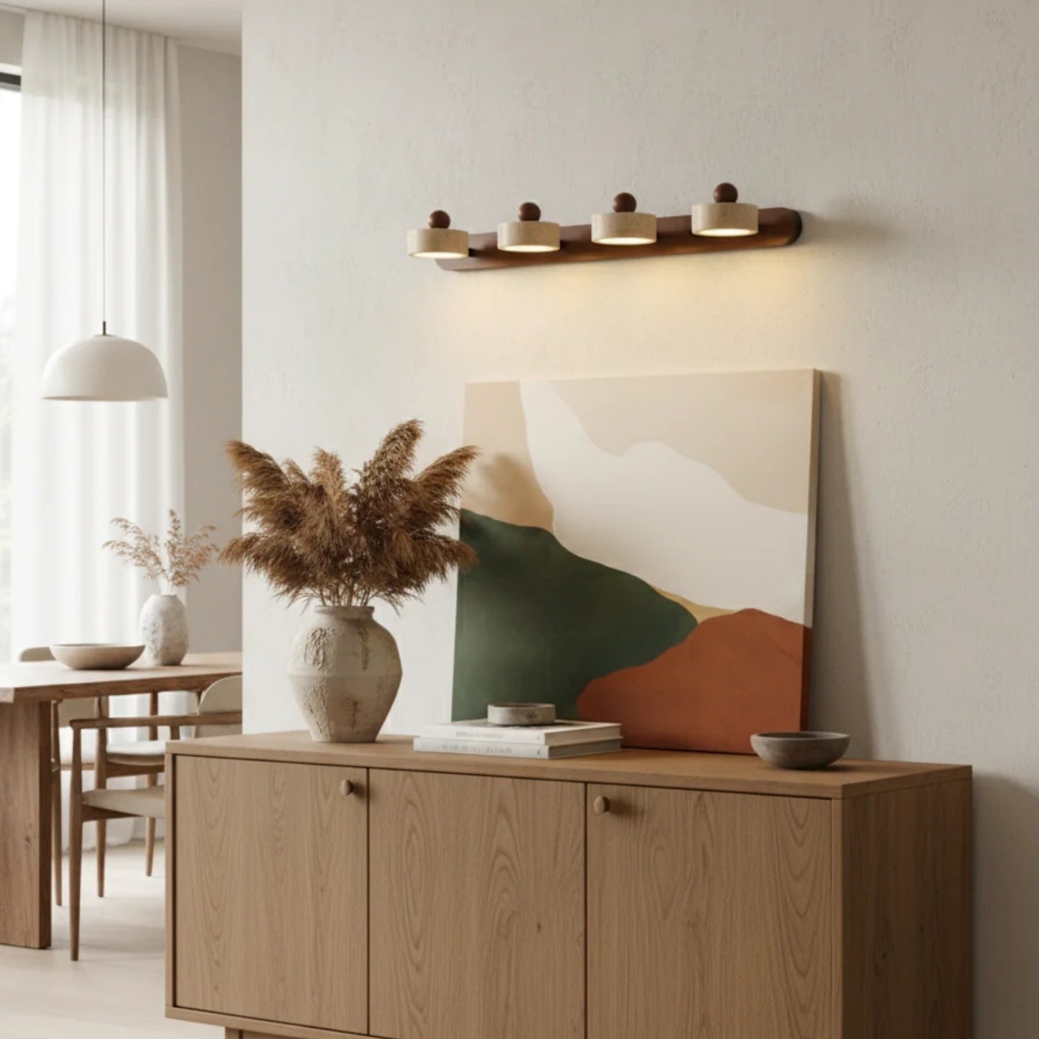 Macdonald Wabi Sabi Natural Travertine Adjustable Heads Wall Lamp