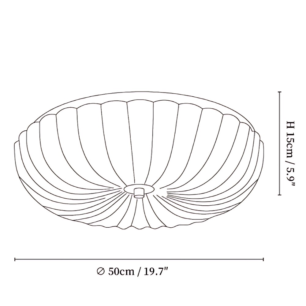 Caladri French Round Ripple LED Glass Ceiling Light