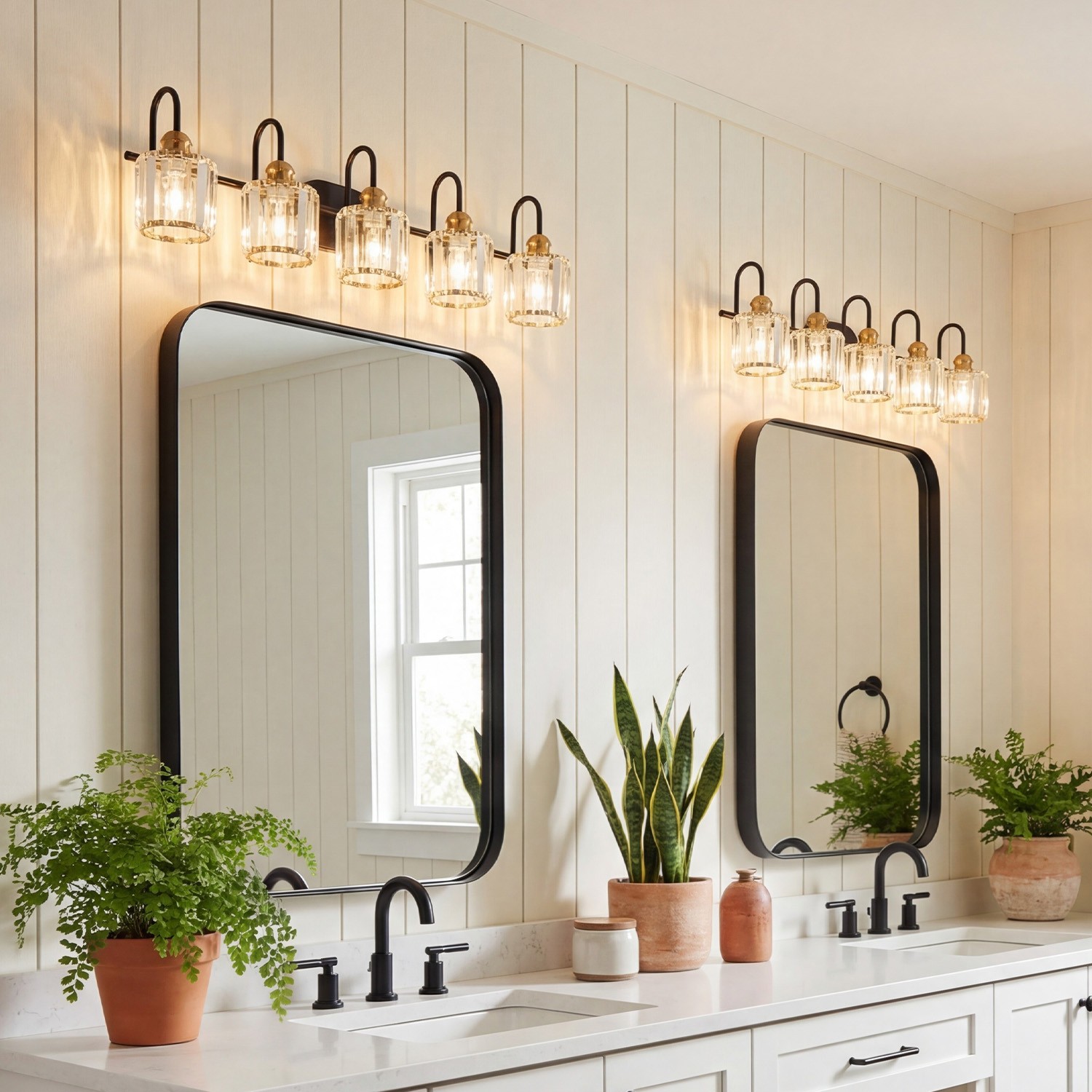 Naeris Modern Square Crystal Wall Sconce
