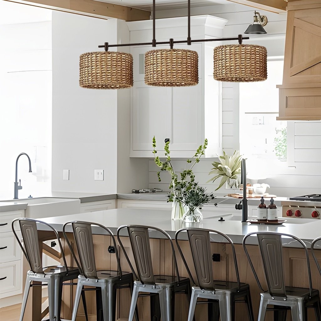 Raphael Beachy 3 Light Dimmable Drum Chandelier for Dining Room