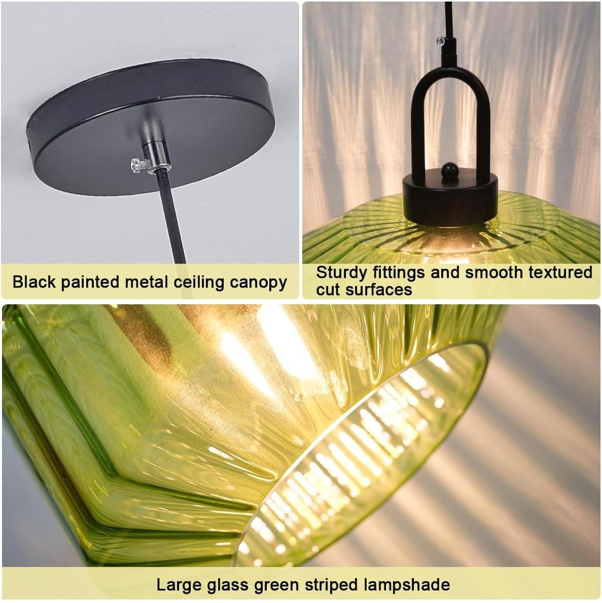 Ivan Vintage Handmade Striped Glass Pendant Light