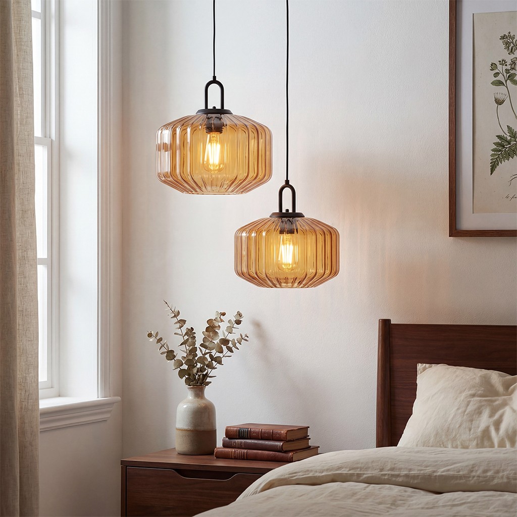 Ivan Vintage Handmade Striped Glass Pendant Light