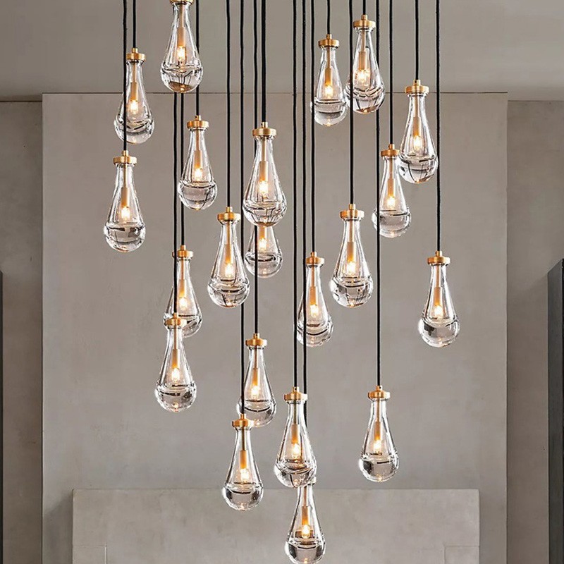 Peregrine Modern All-copper Crystal Raindrop Linear Chandelier