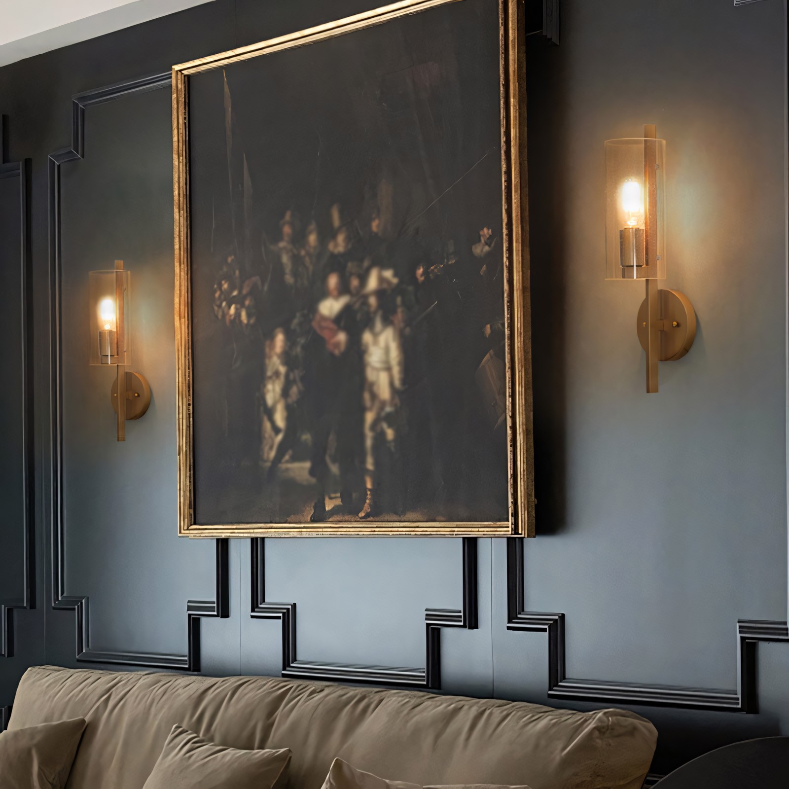 Aldorix Bronze Seedy Glass Cylinder Wall Sconce