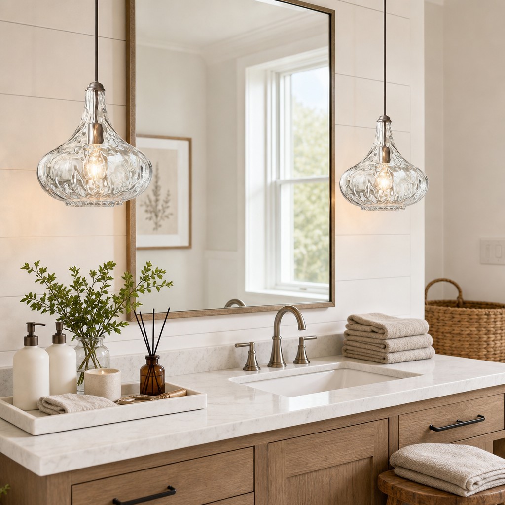 Neville Modern Water Ripples Glass Pendant Light