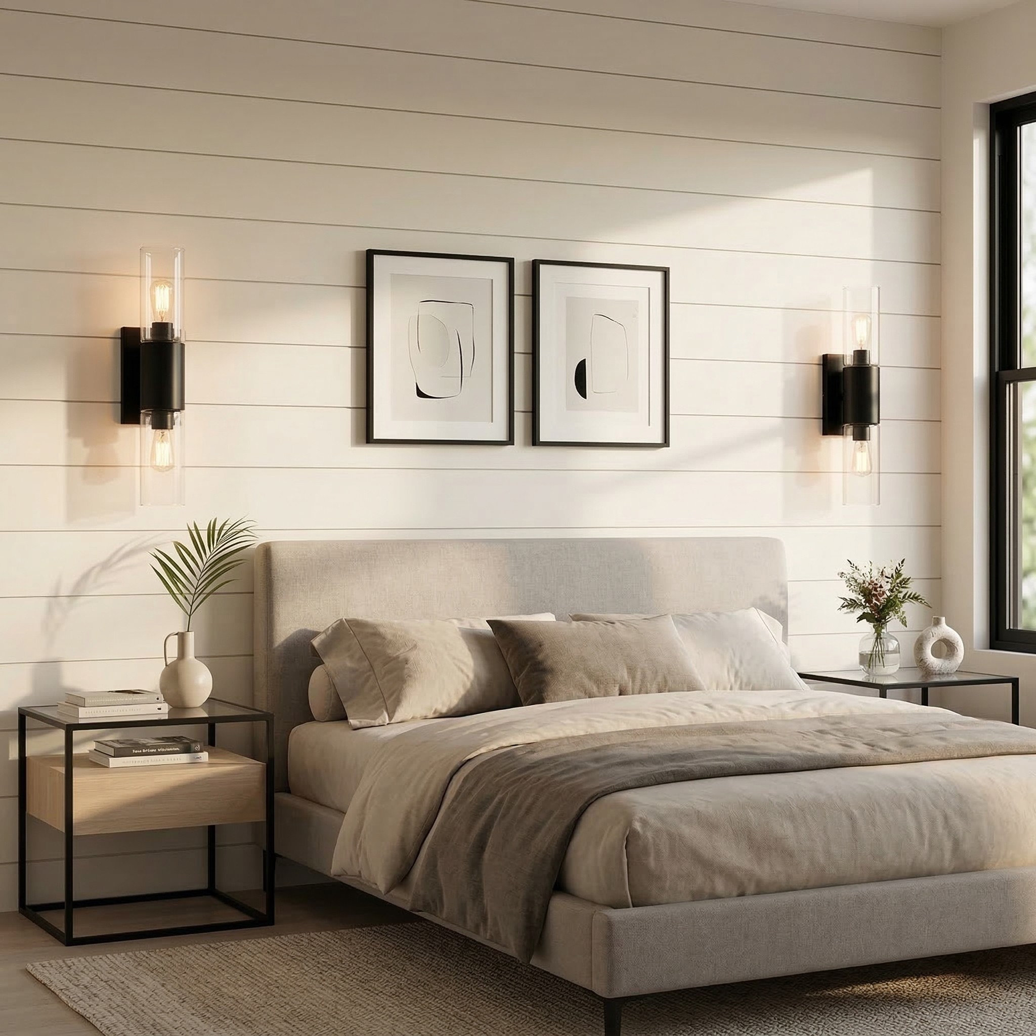Zeylen Frances Water Ripple Glass Double Tube Sconce