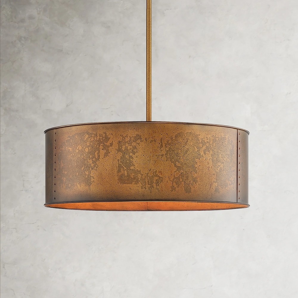 Zanthe 4 Light Vintage Industrial Iron Drum Chandelier