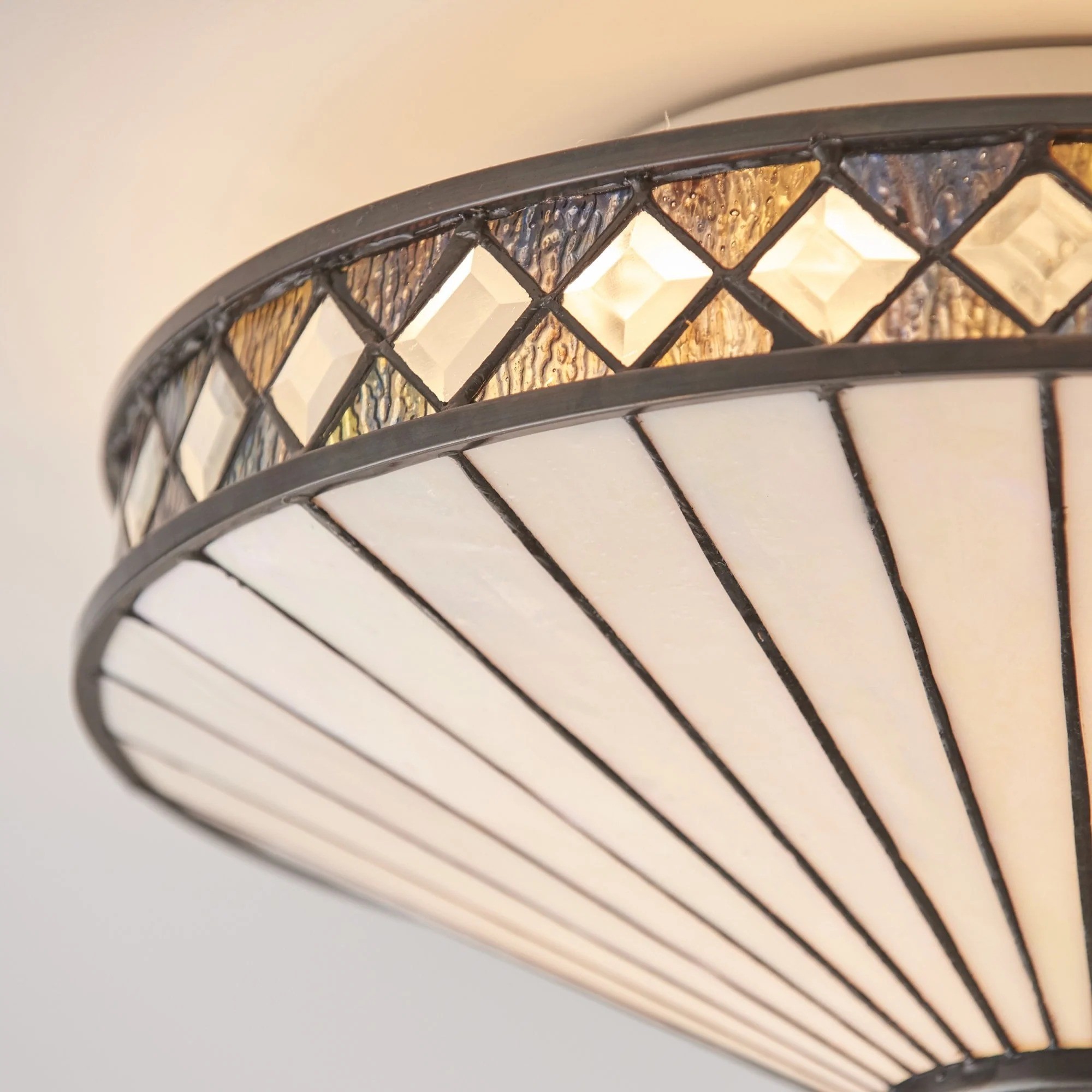 Calypso Tiffany Glass Dimmable Ceiling Light
