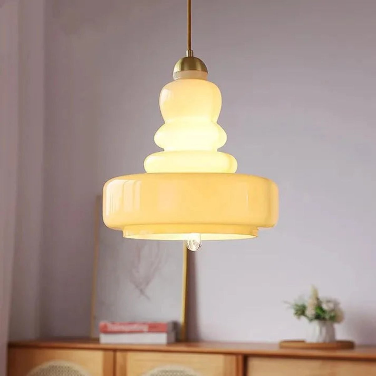 Carla Colorful Gourd Shaped Glass Shade Pendant Light