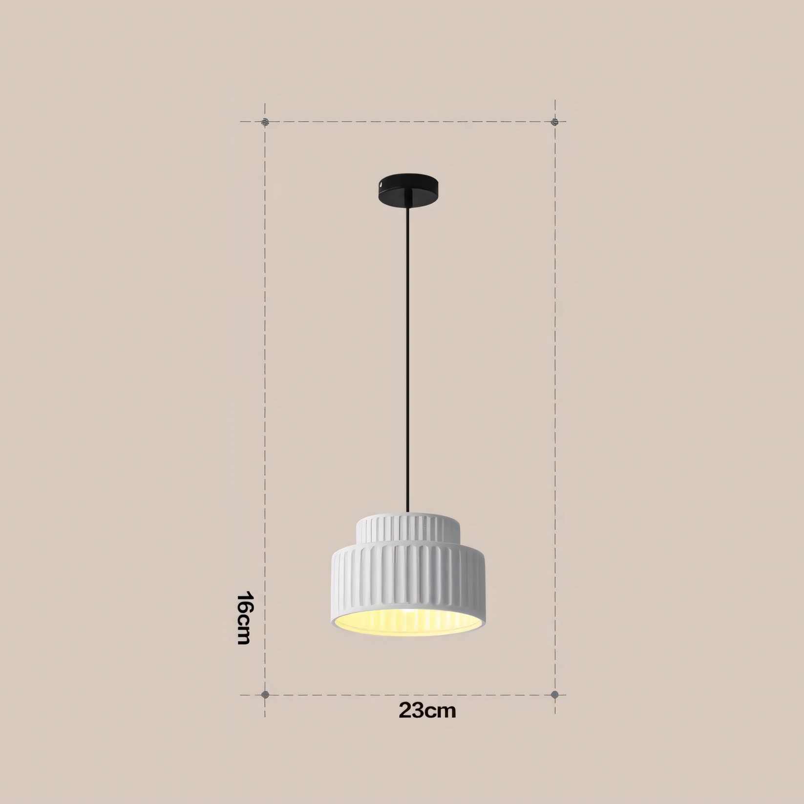 Draxithor Wabi Sabi Fluted Resin Cream Pendant Light