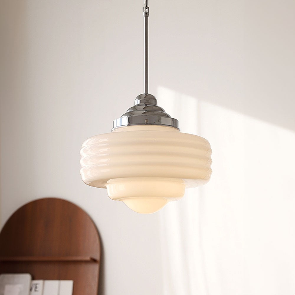 Bastian White Glass Multi Layers Pendant Lights
