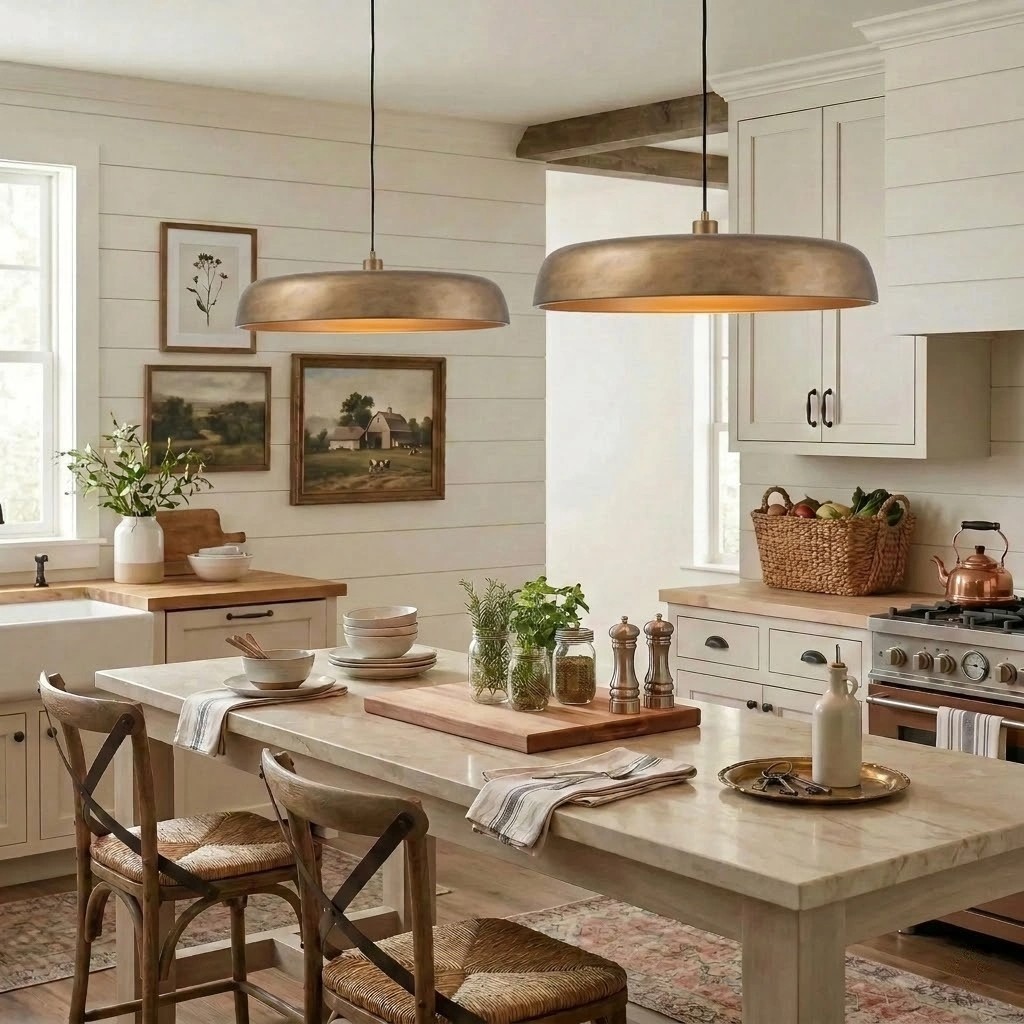 Aeloria Industrial Metal dome Pendant Light