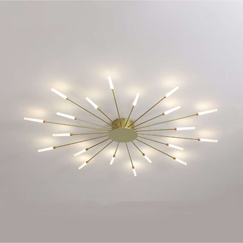 Pranika Modern Sputnik LED Fireworks Semi Flush Mount Ceiling Light