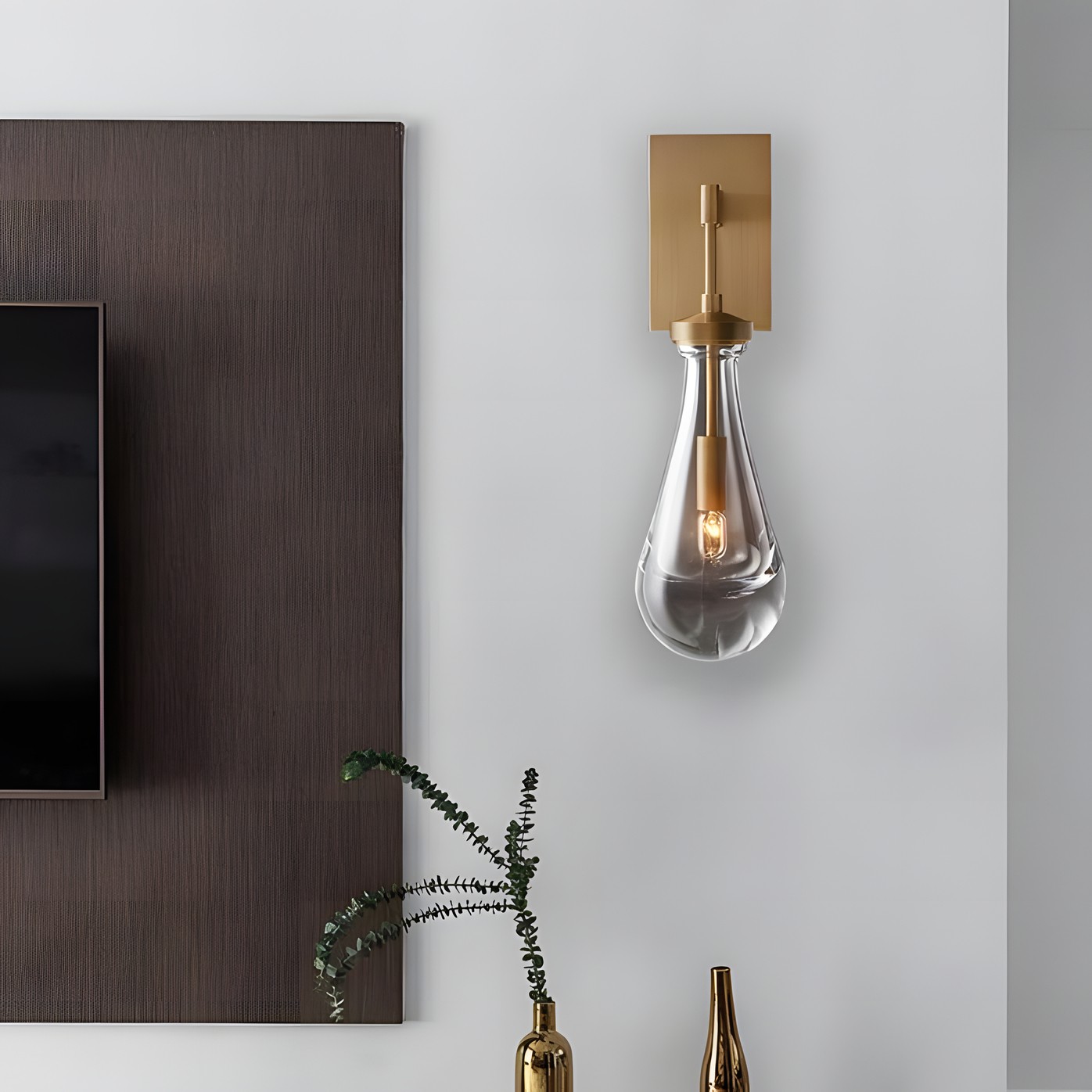 Ozonoa Raindrop Modern Solid Brass Wall Sconce
