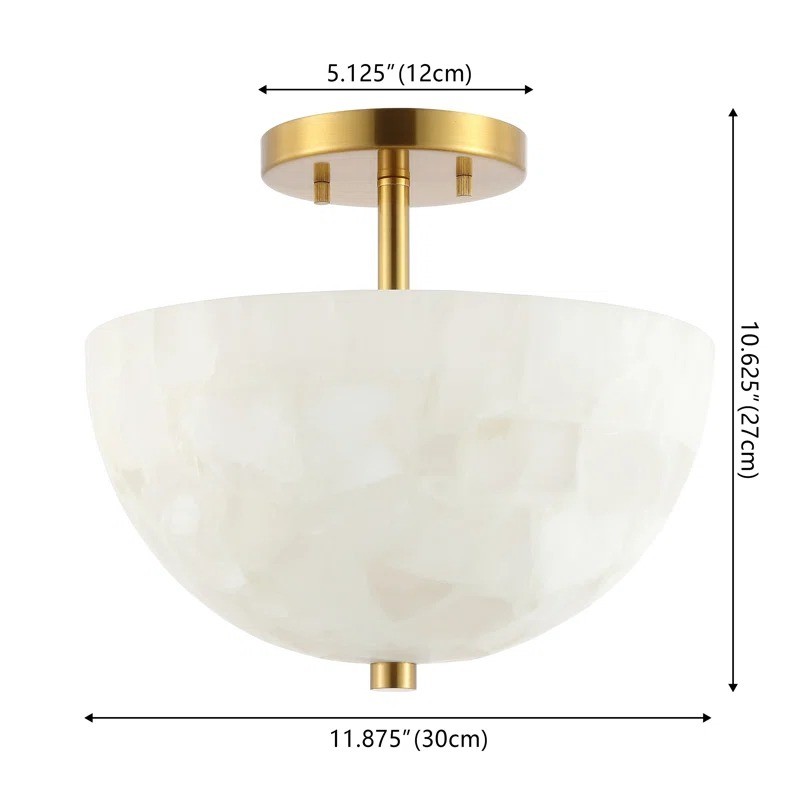 Faeluna Modern Alabaster Round Ceiling Light