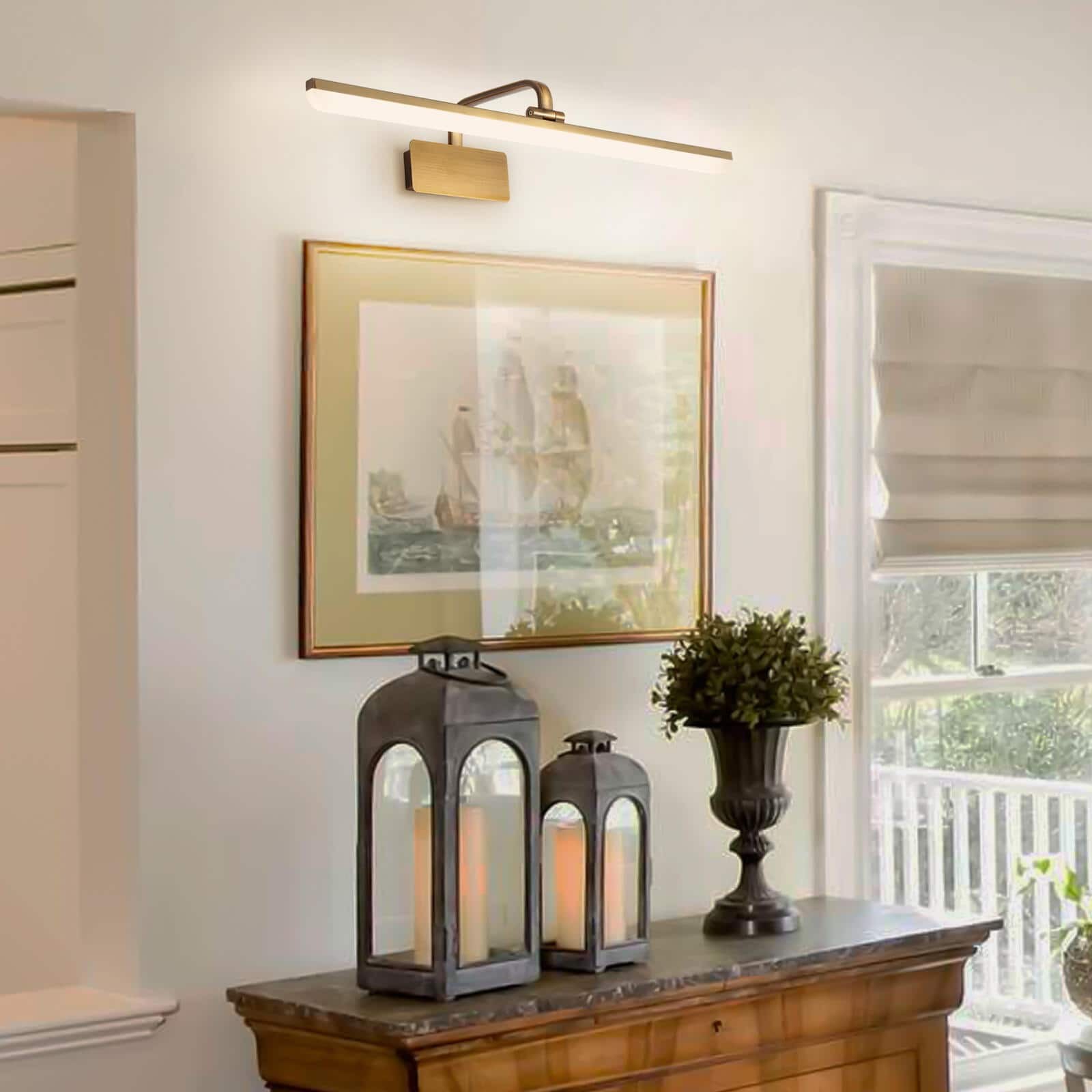 Jaryn Rustic LED Bar Brass Wall Light