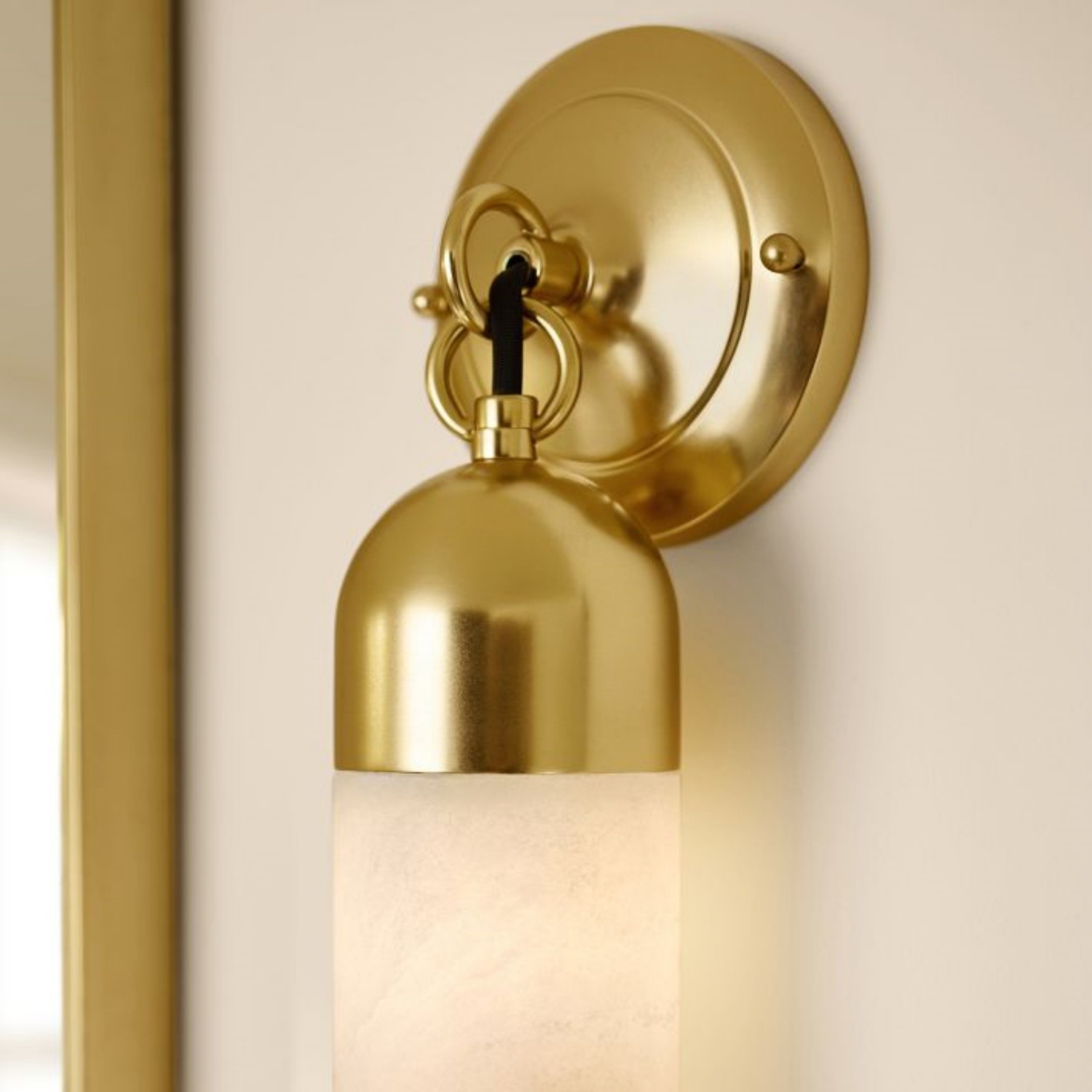 Morgan Minimalist Cylindrical Glass or Alabaster Wall Light