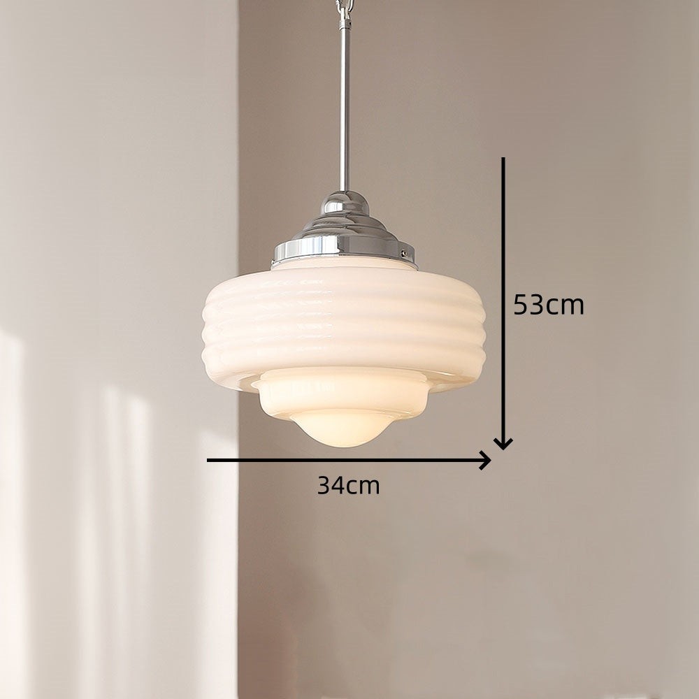 Bastian White Glass Multi Layers Pendant Lights