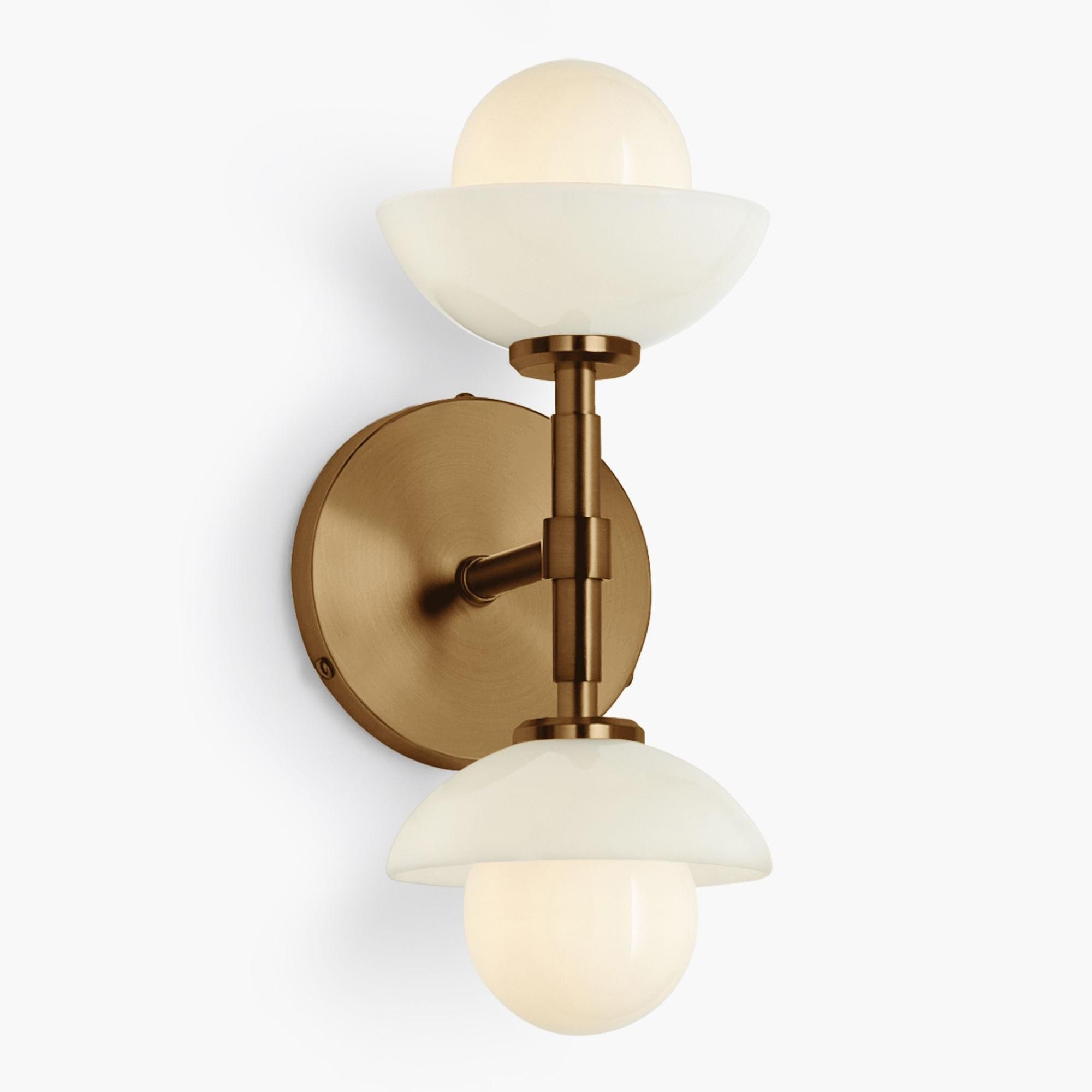 Brianna Farmhouse Alabaster Double Globe Sconce