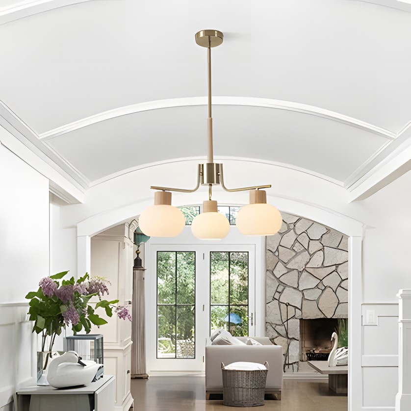Jesper Gold Modern Frosted Glass Chandelier