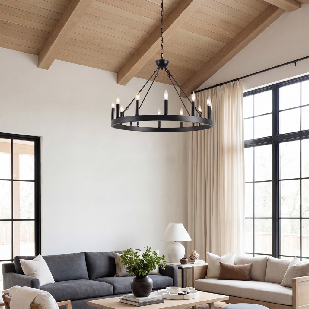 Beau Large 12 Lights Rustic Wagon Wheel Chandelier