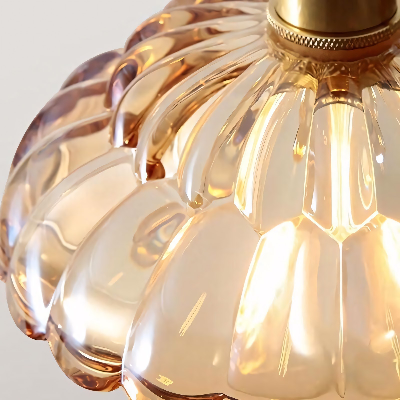 Worlanth Mid Century Clear Glass Flower Pendant Light