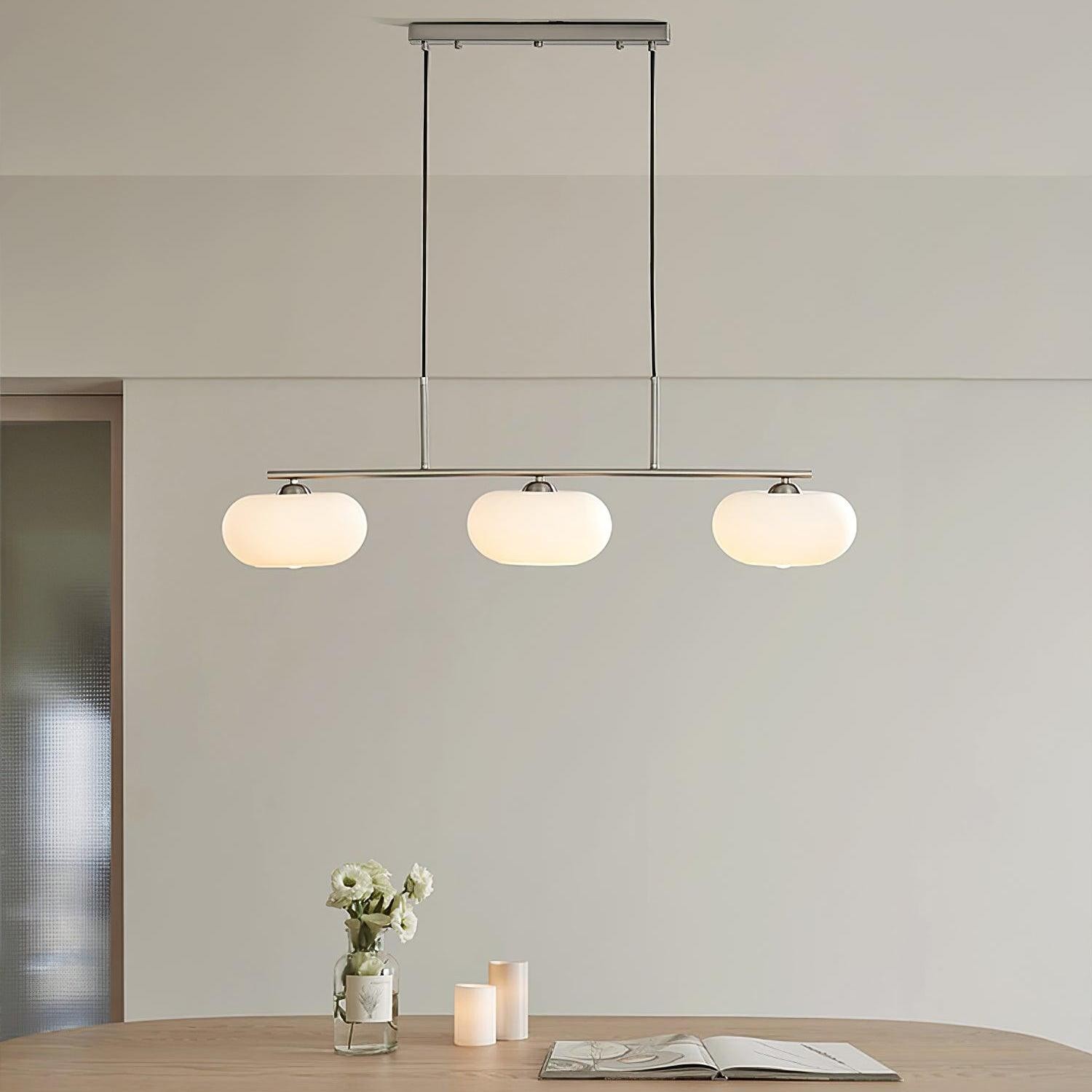 Wrythe 3-Light Milk Glass Linear Pendant Light