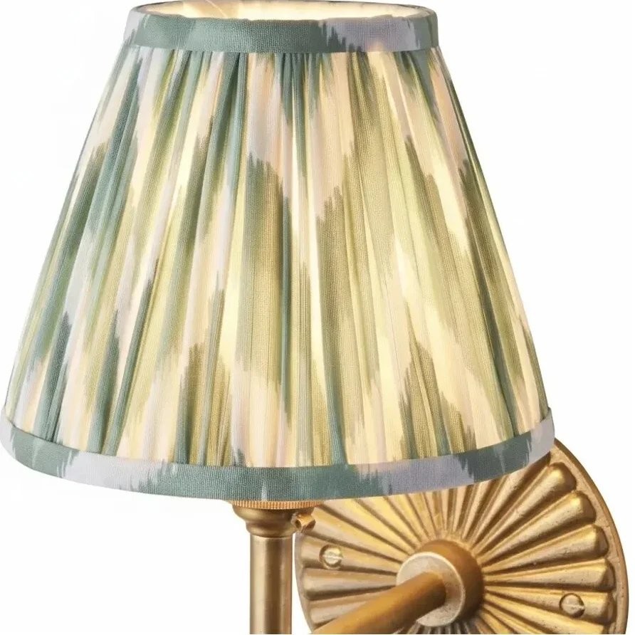 Dimitri Vintage Brass Pleated Fabric Wall Sconce