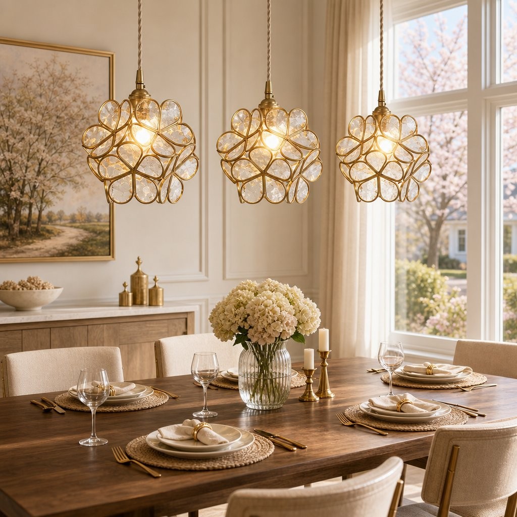 Viviana French Country Glass Petal Pendant Lights