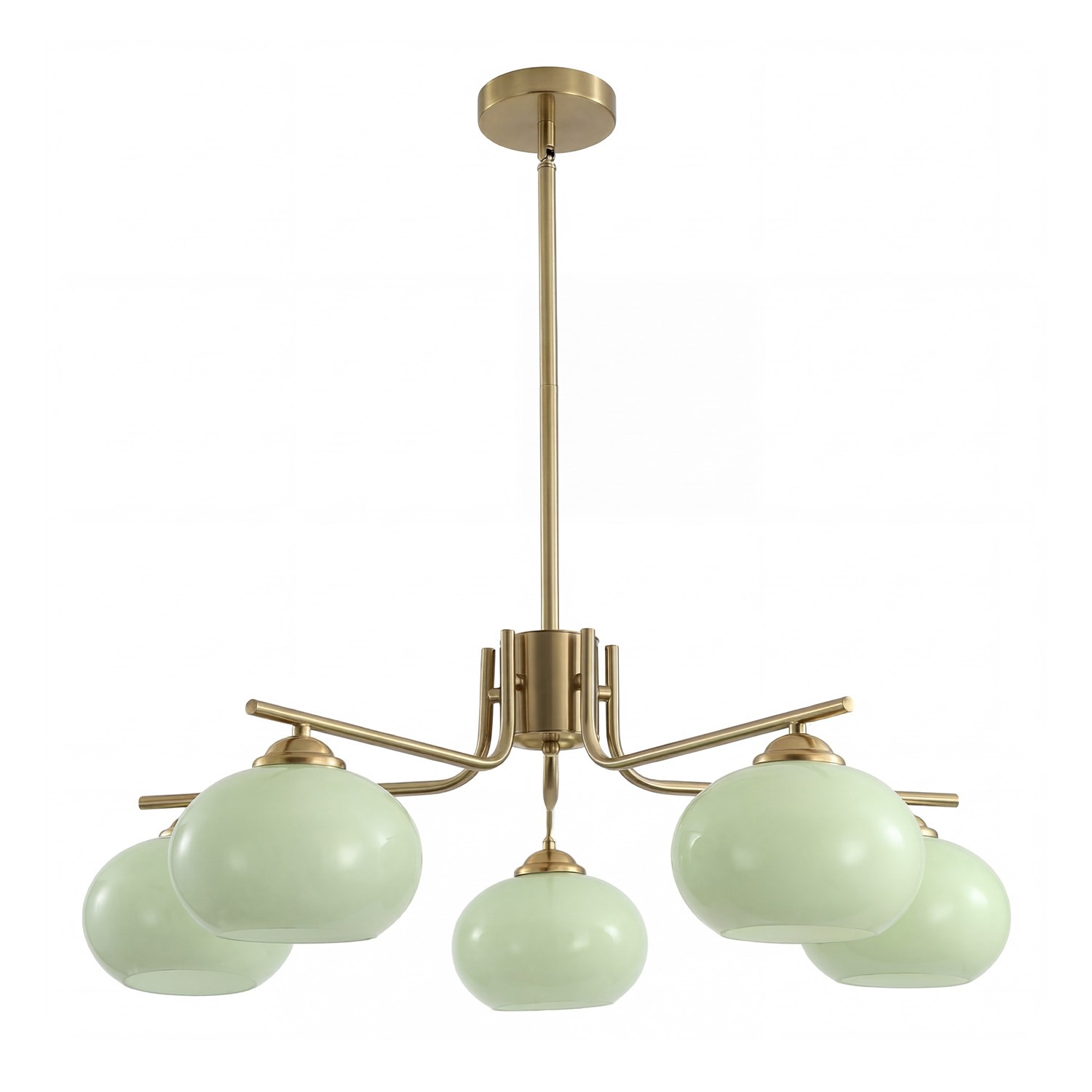 Kairox Mid Century Bauhaus Large Glass Globe Sputnik Chandelier