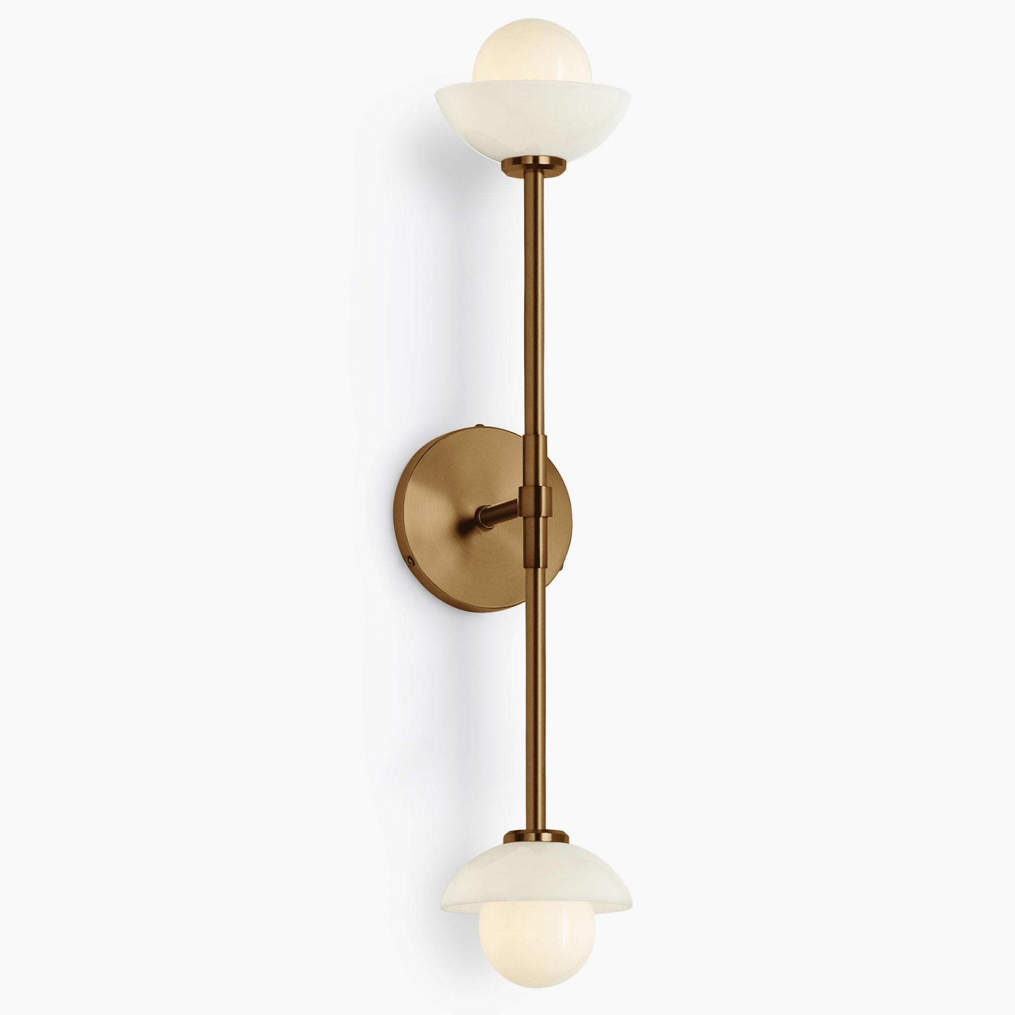 Brianna Farmhouse Alabaster Double Globe Sconce