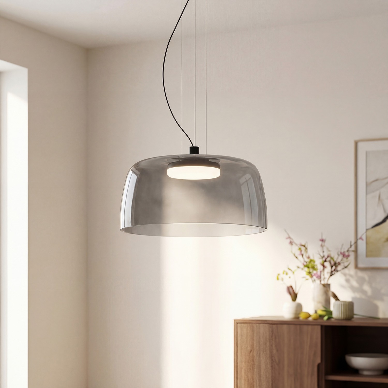 Zaire Bowl Shaped Layer Stained Glass Pendant Light