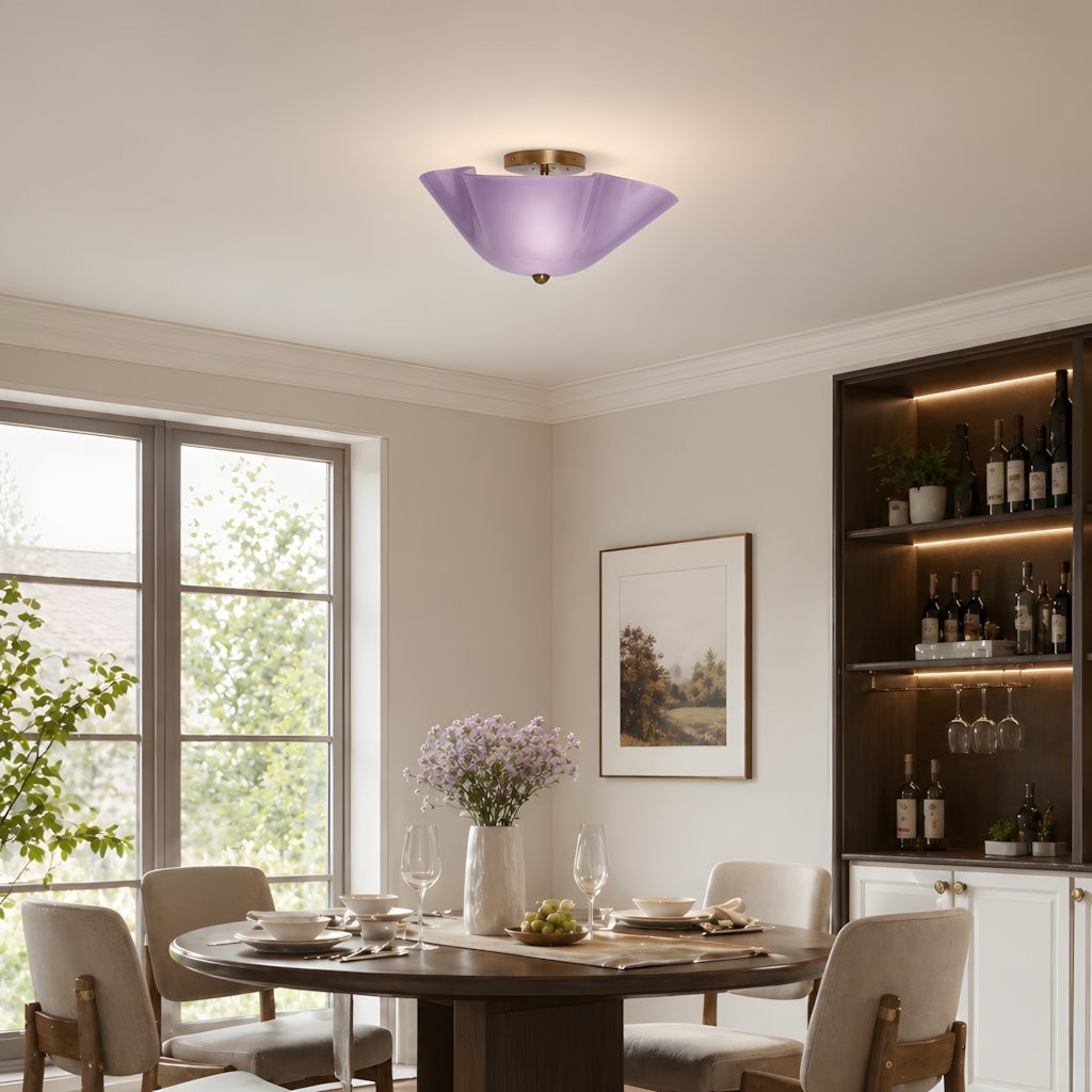 Esmay Modern Wavy Glass Fazzo Flush Mount Ceiling Light