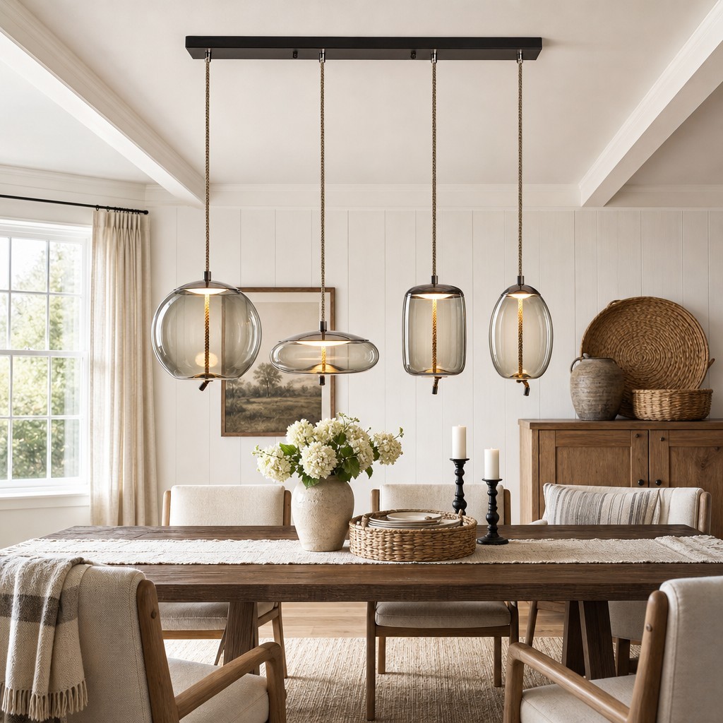 Lewis Modern LED Geometric Glass Pendant Light