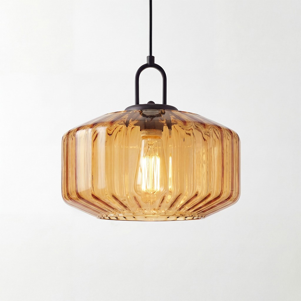 Ivan Vintage Handmade Striped Glass Pendant Light