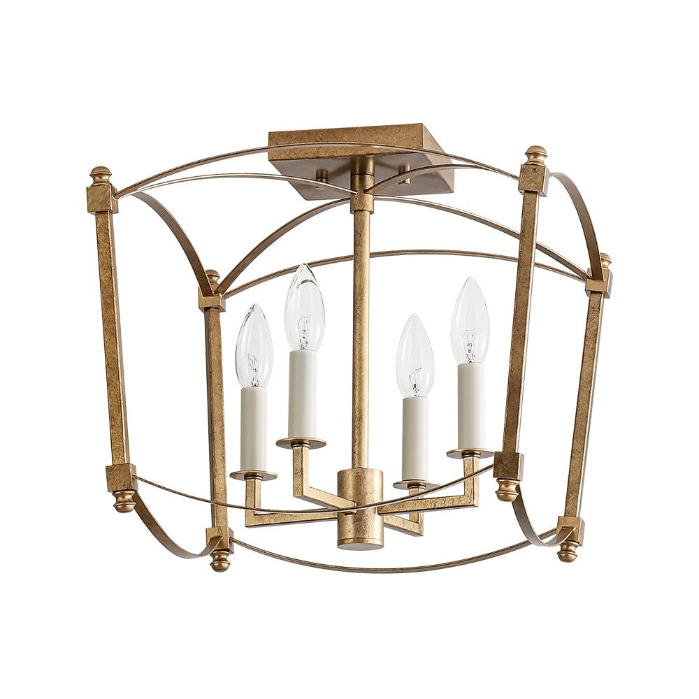 Celeste Retro 4 Light Open Frame Lantern Cage Ceiling Light