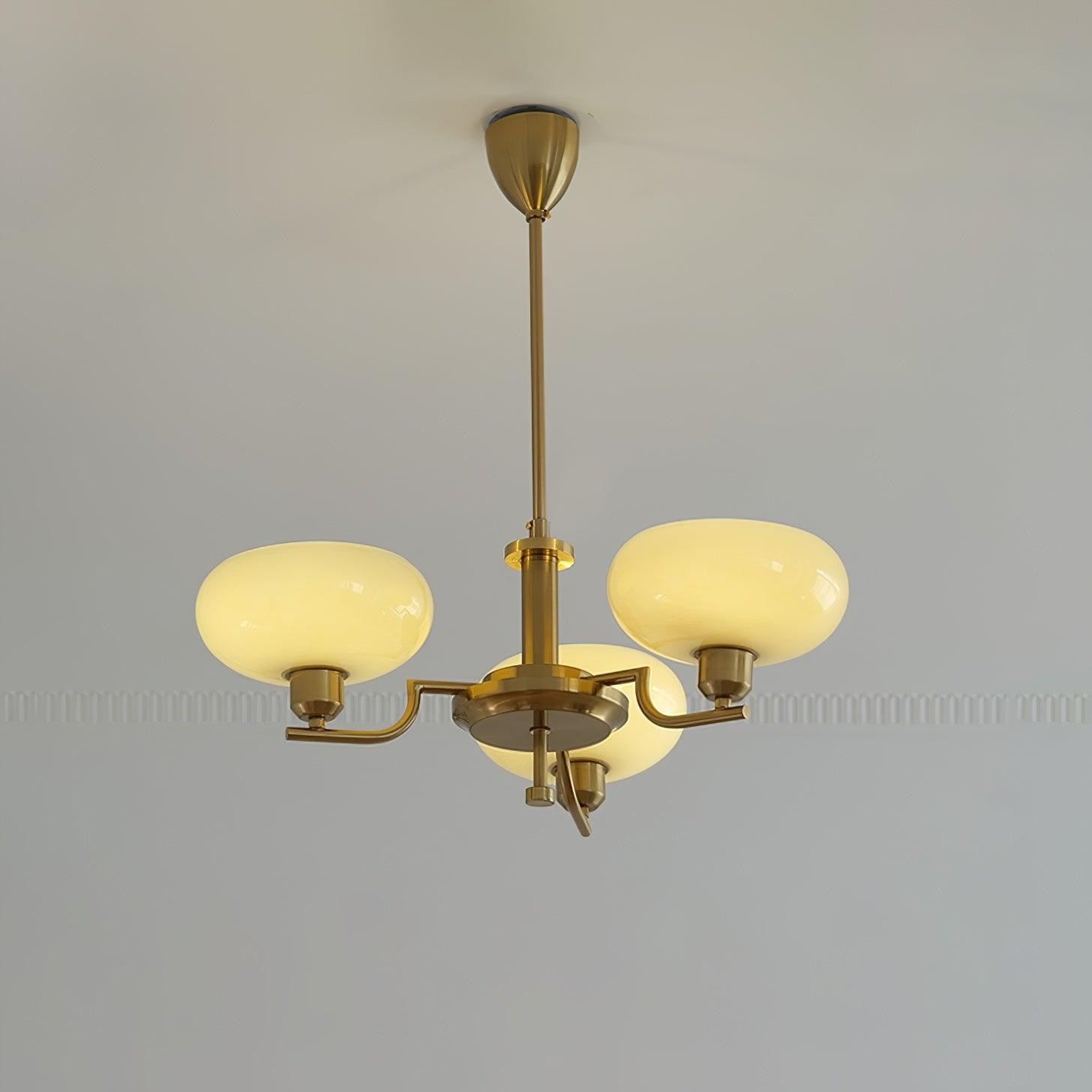 Shadella Modern Cream Glass Bauhaus Chandelier