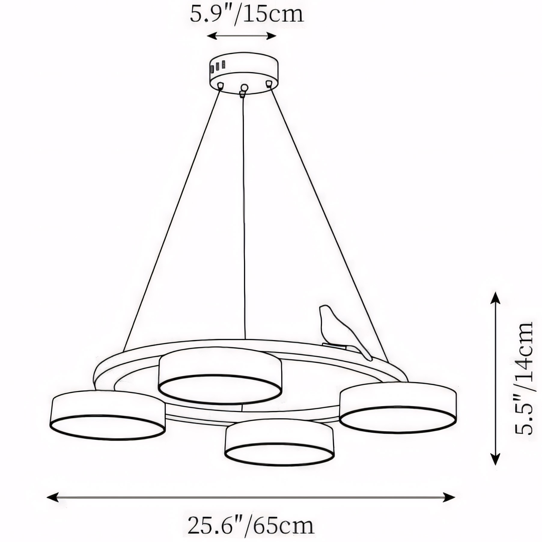 Myrithor Macarons Bird Woon Round Chandelier
