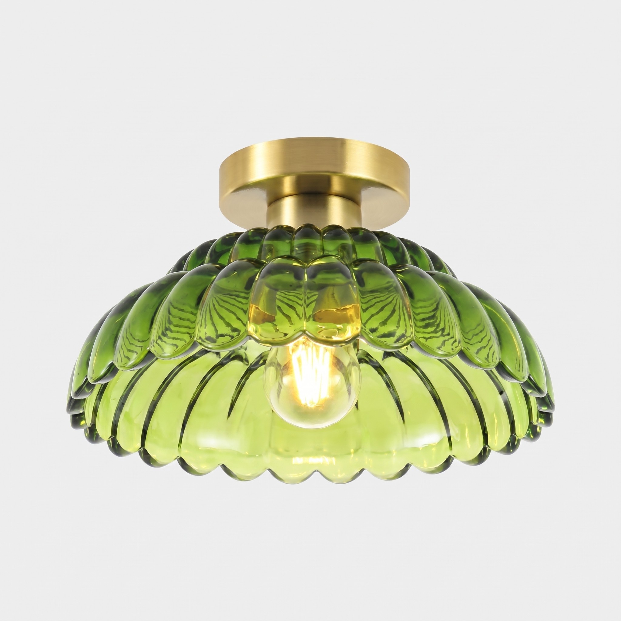 Fyxar Clear Glass Scalloped Flush Mount Light