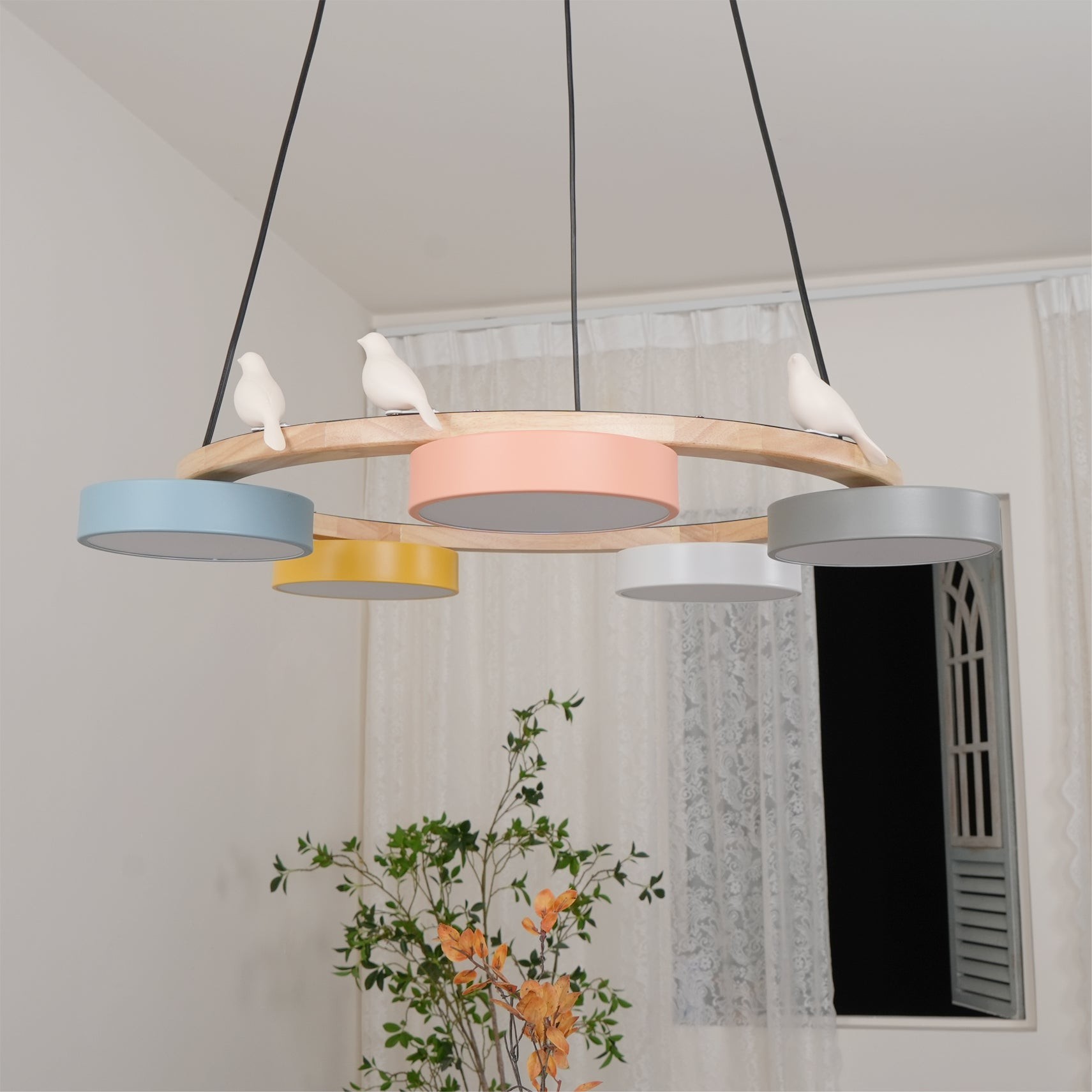 Myrithor Macarons Bird Woon Round Chandelier