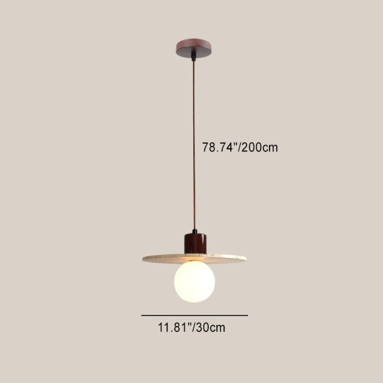 Bowen Wabi-Sabi Mini Travertine Pendant Light