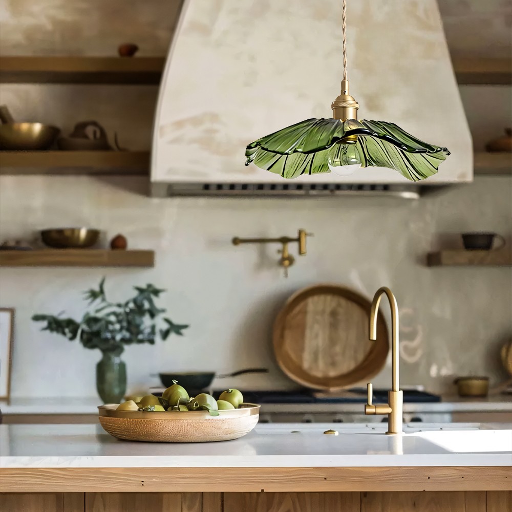 Callista Retro Lotus Creative Glass Pendant Light