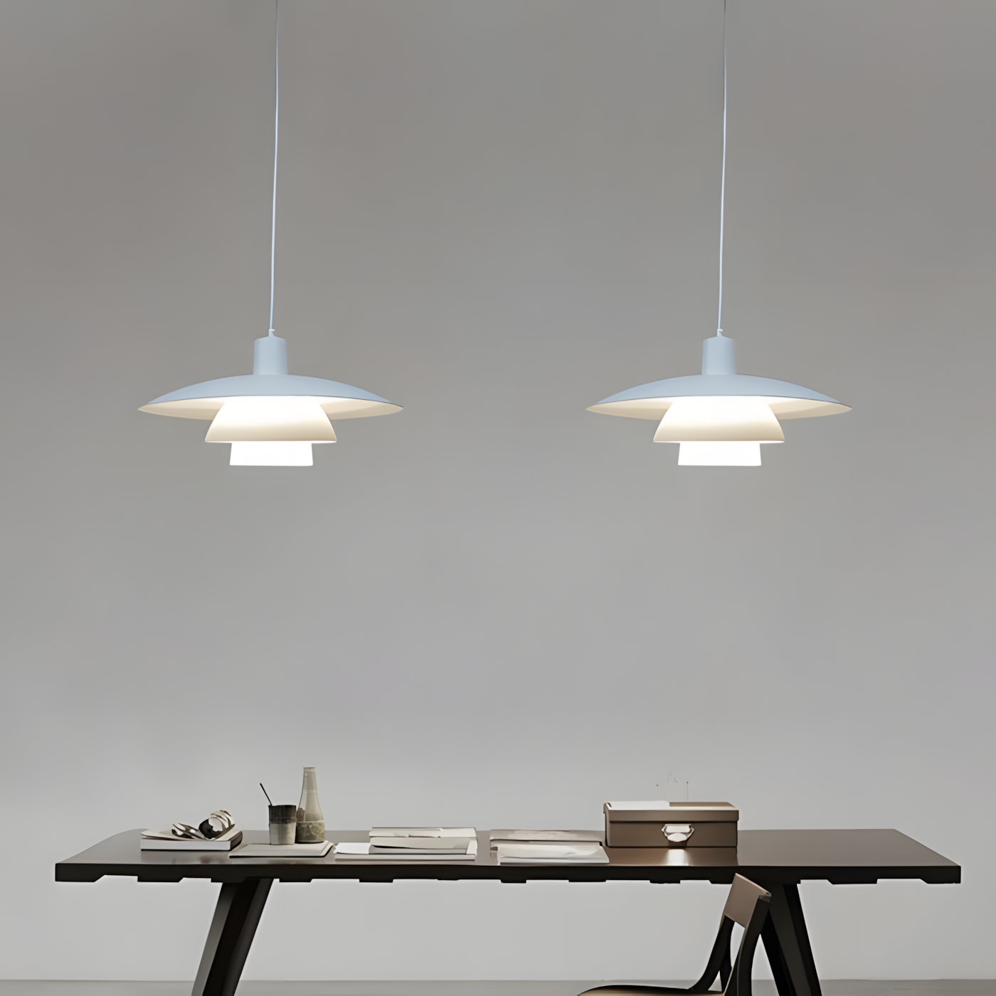 Emery Nordic Three Tier Metal Disc Pendant Light