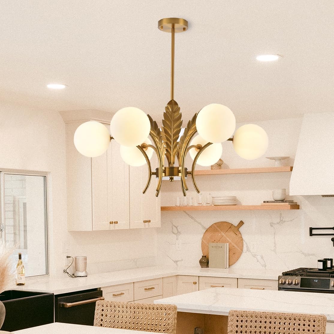 Zephyr Luxury 6-Lights Globe Glass Chandelier