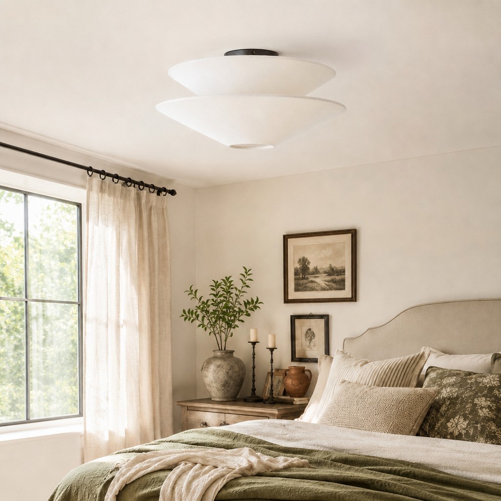 Luneth Modern Fabric Double Layer Ceiling Light