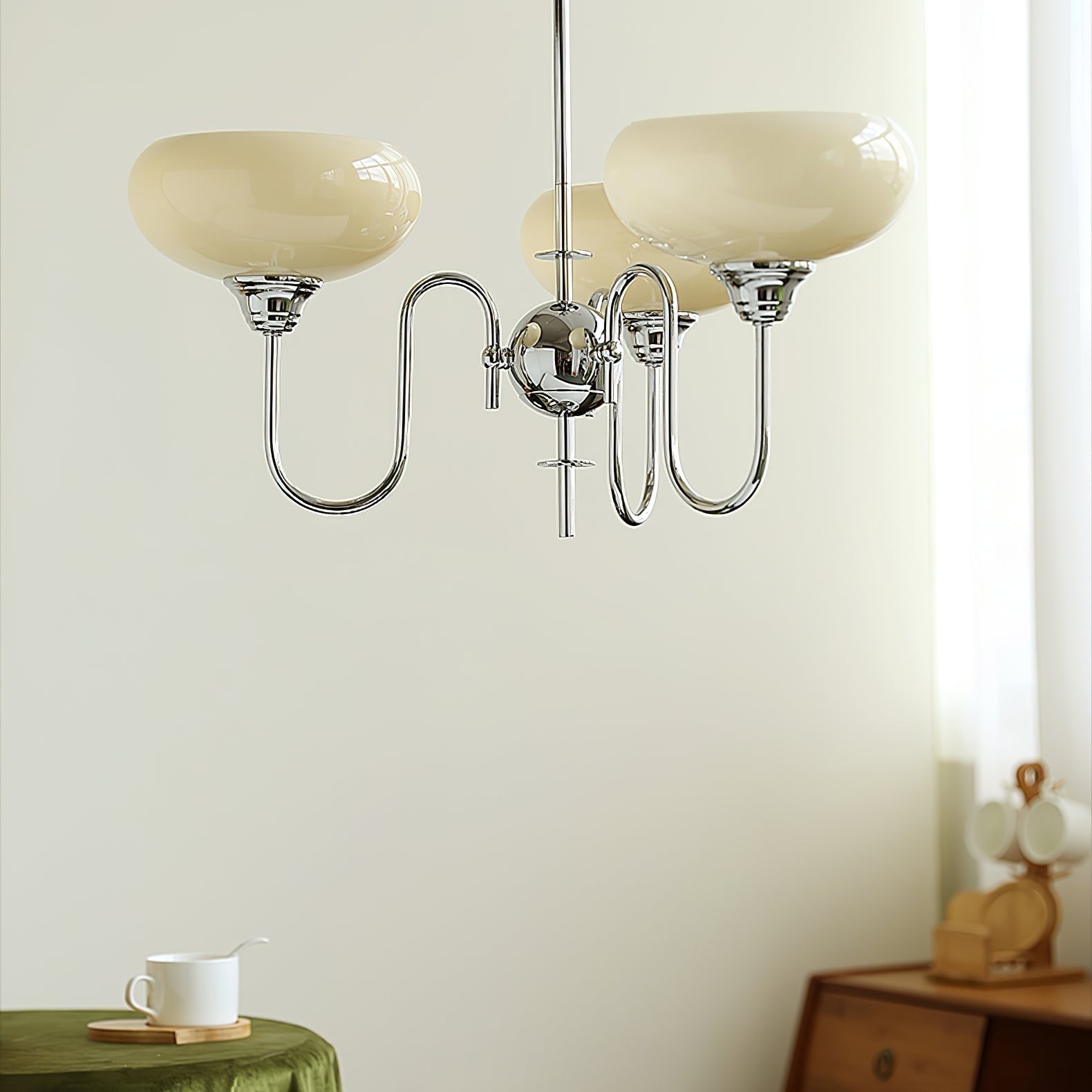 Luna Cream White Bubble Glass Chandelier