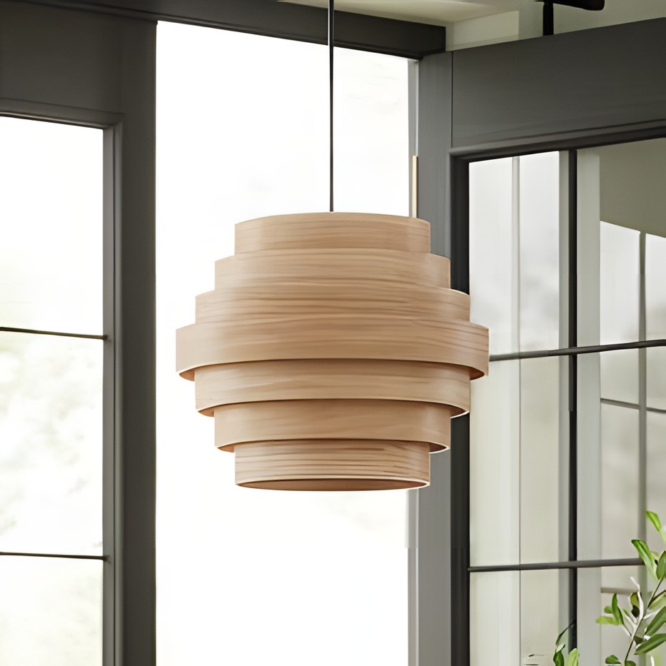 Emmeline Nordic Wood Multi Layer Pendant Light