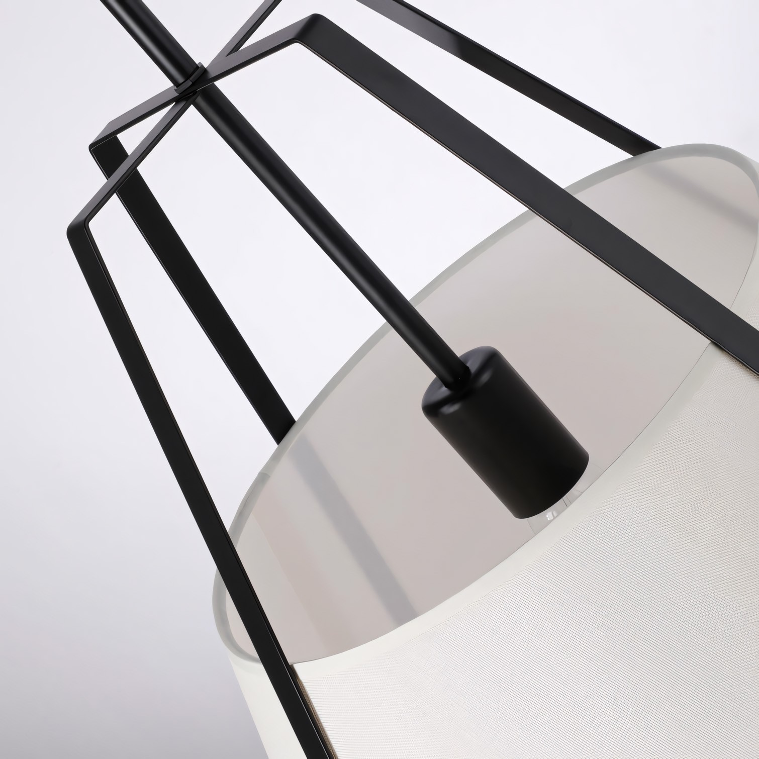 Zevran Farmhouse Metal Cone Fabric Pendant Light