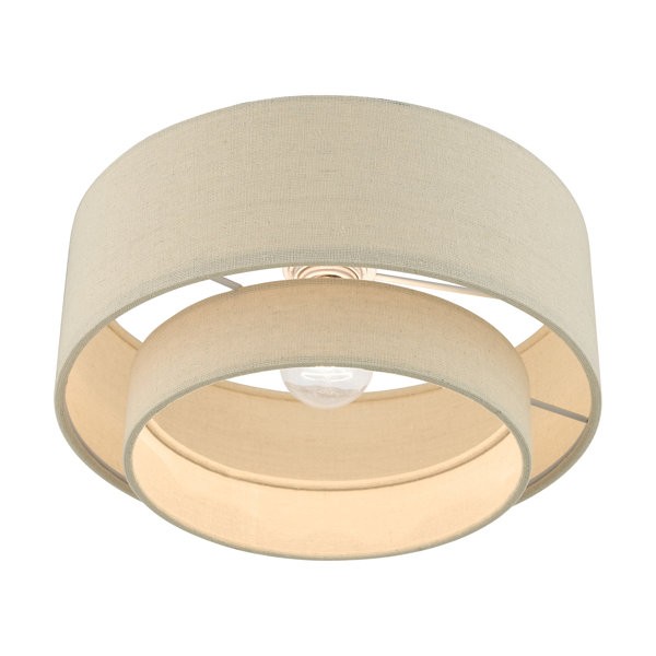 Isla Modern Drum Linen Blend Semi Flush Mount